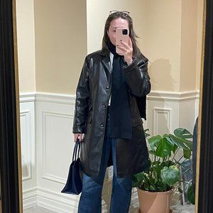 GV Faux Leather Long Coat